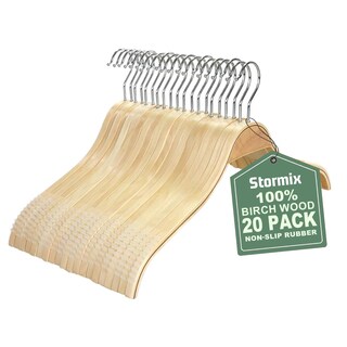 Foto 1 | Foto 1 | Perchas De Madera Stormix Para Ropa Paquete De 20 Con Goma Antideslizante - Venta Internacional.