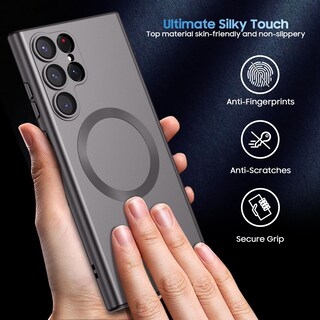 Foto 4 | Foto 4 | Funda Makavo Matte Para Samsung Galaxy S22 Ultra Con Magsafe Color Gris Titanio - Venta Internacional.