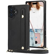 Funda Ccsmall Para Apple Iphone 16 Crossbody Con Ranura Para Tarjetas Color Negro - Venta Internacional.