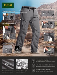 Foto 5 | Foto 5 | Pantalones Cqr Tácticos De Secado Rápido Para Hombre Resistentes Al Agua Color Gris 32 W X 30 L - Venta Internacional.