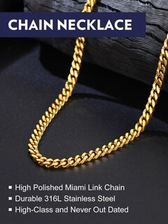 Foto 4 | Foto 4 | Collar Bandmax Para Hombre  Dorado  Corte Diamante  Miami Cuban  24 Pulgadas - Venta Internacional.