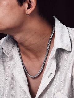 Foto 5 | Foto 5 | Collar Bandmax Miami Con Cadena De Eslabones Cubanos De 5 Mm Plata Para Hombre - Venta Internacional.
