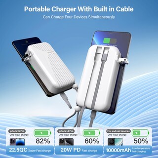Foto 5 | Foto 5 | Power Bank Shdnxasj De 10000 Mah Con Cables Integrados Para Iphone - Venta Internacional.