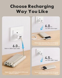 Foto 4 | Foto 4 | Cargador Portátil Charmast De 10000 Mah Con Cables Integrados - Venta Internacional.