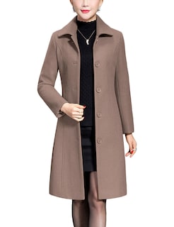 Foto 1 | Foto 1 | Chaat Jenkoon Gabardina De Lana Para Mujer De Invierno Color Camel - Venta Internacional.