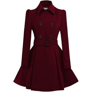 Foto 1 | Foto 1 | Abrigo Foremode Para Mujer De Lana Con Doble Botonadura Color Rojo - Venta Internacional.
