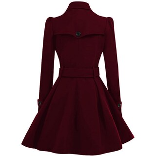 Foto 2 | Foto 2 | Abrigo Foremode Para Mujer De Lana Con Doble Botonadura Color Rojo - Venta Internacional.