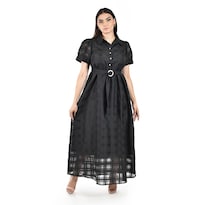 Vestido Largo Semi-transparente Roman Fashion /juvenil 3832 (negro) Negro