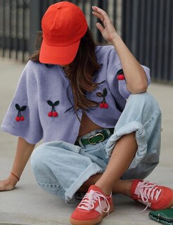 Foto 3 | Foto 3 | Jersey Tipo Cárdigan Tiqoje Casual Elegante De Punto De Cerezo Para Mujer Morado - Venta Internacional.