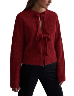 Foto 1 | Foto 1 | Cárdigan Malajisi De Punto Acanalado Corto Para Mujer Color Rojo Talla S - Venta Internacional.