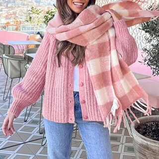 Foto 2 | Foto 2 | Jersey Tipo Cárdigan Seeluna Crochet Para Mujer Color Rosa Talla Xs - Venta Internacional.