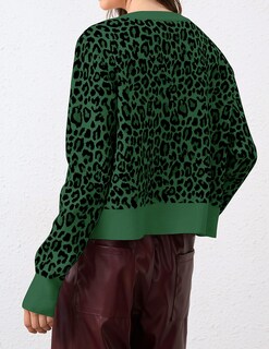 Foto 3 | Foto 3 | Cárdigan Ziesexy Con Estampado De Leopardo Y Botones Cortos Para Mujer - Venta Internacional.