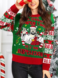 Foto 3 | Foto 3 | Suéter Navideño Berthmeer Lindo Para Mujer Holgado - Venta Internacional.
