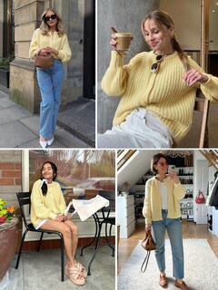 Foto 5 | Foto 5 | Jersey Tipo Cárdigan Ykr Para Mujer De Punto Grueso Parte Delantera Abierta Amarillo Talla M - Venta Internacional.