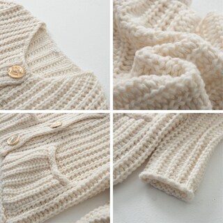 Foto 3 | Foto 3 | Cárdigan Findthy De Punto Corto Para Mujer Manga Larga Blanco - Venta Internacional.