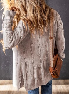 Foto 3 | Foto 3 | Jersey Tipo Cárdigan Shewin De Punto Trenzado De Gran Tamaño Para Mujer - Venta Internacional.