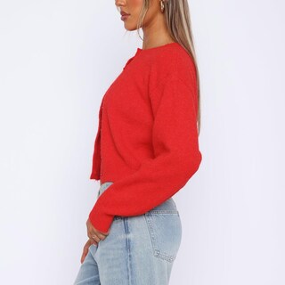 Foto 3 | Foto 3 | Jersey Tipo Cárdigan Nvrenjia Para Mujer Con Botones Y2k En La Parte Delantera Rojo - Venta Internacional.
