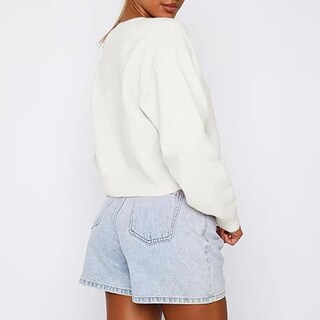 Foto 4 | Foto 4 | Jersey Tipo Cárdigan Nvrenjia Para Mujer Con Botones Y2k En La Parte Delantera Color Blanco - Venta Internacional.