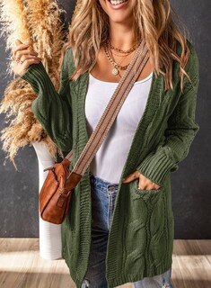 Foto 2 | Foto 2 | Jersey Tipo Cárdigan Shewin Oversized Tejido Trenzado Verde Para Mujer - Venta Internacional.