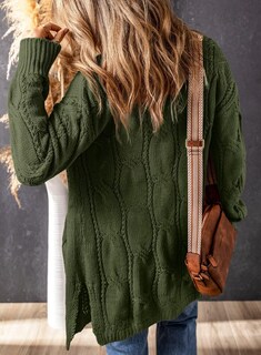 Foto 3 | Foto 3 | Jersey Tipo Cárdigan Shewin Oversized Tejido Trenzado Verde Para Mujer - Venta Internacional.