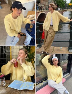 Foto 6 | Foto 6 | Jersey Tipo Cárdigan Wyeysyt Para Mujer Otoño 2024 Con La Parte Delantera Abierta Amarillo - Venta Internacional.