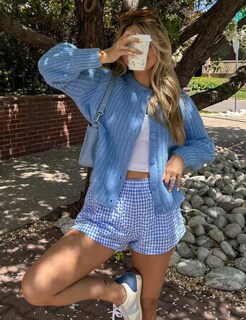 Foto 2 | Foto 2 | Jersey Tipo Cárdigan Wyeysyt Para Mujer De Punto Grueso Con Botones Azul - Venta Internacional.