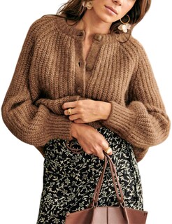 Foto 1 | Foto 1 | Jersey Tipo Cárdigan Bianstore Para Mujer  Casual  De Punto  Color Marrón  Talla Xs - Venta Internacional.