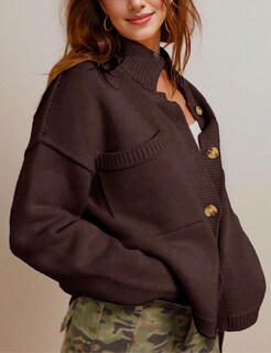 Foto 5 | Foto 5 | Jersey Cardigan Antnation De Manga Larga Para Mujeres  Color Marrón - Venta Internacional.
