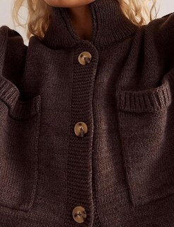 Foto 6 | Foto 6 | Jersey Cardigan Antnation De Manga Larga Para Mujeres  Color Marrón - Venta Internacional.