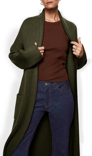 Foto 2 | Foto 2 | Chaqueta Tipo Cárdigan Fazortev Para Mujer  Maxi  Color Verde Militar - Venta Internacional.