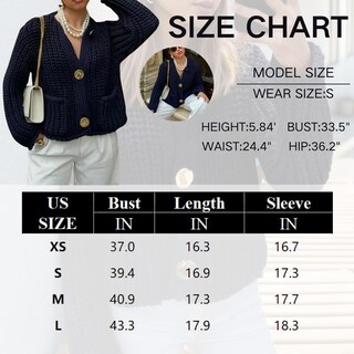 Foto 5 | Foto 5 | Cárdigan Chevara De Punto Corto Para Mujer  Azul  Manga Larga  Talla S - Venta Internacional.