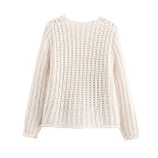 Foto 2 | Foto 2 | Cárdigan Chevara De Punto Corto Para Mujer Manga Larga Color Blanco Talla M - Venta Internacional.