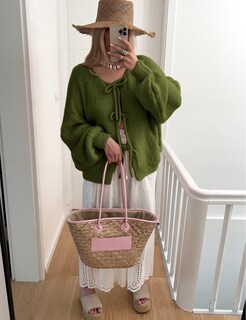 Foto 2 | Foto 2 | Jersey De Punto Skikyan Con Corbatín Cuello En V De Gran Tamaño Para Mujer - Venta Internacional.