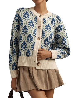 Foto 1 | Foto 1 | Jersey Tipo Cárdigan Anoumcy Con Estampado Floral Y Botones Para Mujer - Venta Internacional.