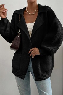 Foto 4 | Foto 4 | Jersey Tipo Cárdigan Shewin Para Mujer Punto Con Mangas Tipo Farol Negro - Venta Internacional.