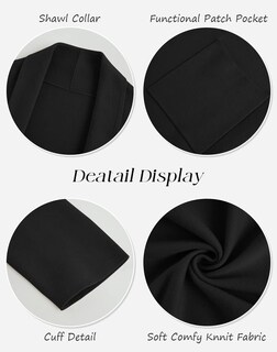 Foto 5 | Foto 5 | Chaqueta Maxi Tipo Cárdigan Fazortev Para Mujer Con La Parte Delantera Abierta Color Negro - Venta Internacional.