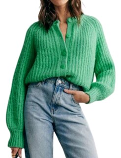 Foto 1 | Foto 1 | Suéter Tipo Cárdigan Bianstore Casual De Manga Larga Verde Para Mujer - Venta Internacional.