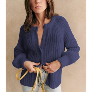 Foto 6 | Foto 6 | Jersey Tipo Cárdigan Hixiaohe Y2k De Punto Grueso Para Mujer Color Azul Marino - Venta Internacional.