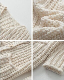 Foto 3 | Foto 3 | Jersey Tipo Cárdigan Camnow Para Mujer Corto Con Parte Delantera Abierta Beige - Venta Internacional.