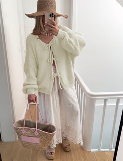 Foto 5 | Foto 5 | Jersey De Punto Skikyan Con Corbatín De Punto Cuello En V De Gran Tamaño Y2k - Venta Internacional.