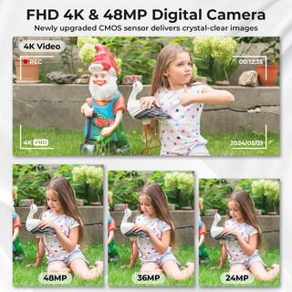 Foto 2 | Foto 2 | Cámara Digital Uhh 4k De 48 Mp Point And Shoot Kids Con 32 Gb Color Rosa - Venta Internacional.