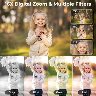 Foto 4 | Foto 4 | Cámara Digital Uhh 4k De 48 Mp Point And Shoot Kids Con 32 Gb Color Rosa - Venta Internacional.