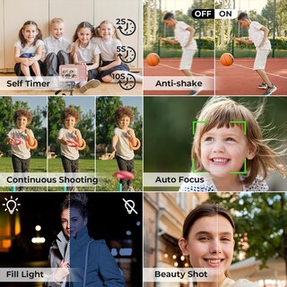 Foto 5 | Foto 5 | Cámara Digital Uhh 4k De 48 Mp Point And Shoot Kids Con 32 Gb Color Rosa - Venta Internacional.