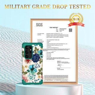 Foto 2 | Foto 2 | Funda Hocase Para Samsung Galaxy S24 Ultra 6.8 2024 Con Flores De Color Verde Azulado - Venta Internacional.