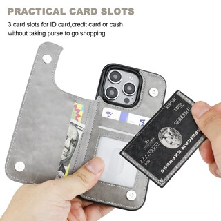 Foto 4 | Foto 4 | Funda Tipo Cartera Onetop Compatible Con Iphone 16 Pro De 6 3 Pulgadas Color Gris - Venta Internacional.