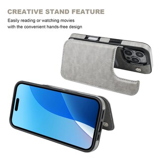 Foto 5 | Foto 5 | Funda Tipo Cartera Onetop Compatible Con Iphone 16 Pro De 6 3 Pulgadas Color Gris - Venta Internacional.