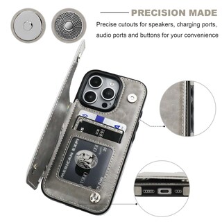Foto 7 | Foto 7 | Funda Tipo Cartera Onetop Compatible Con Iphone 16 Pro De 6 3 Pulgadas Color Gris - Venta Internacional.