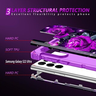 Foto 3 | Foto 3 | Funda Miqala Para Samsung Galaxy S22 Ultra 6 8 Pulgadas 5g Color Morado Oscuro - Venta Internacional.