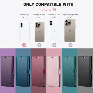 Foto 2 | Foto 2 | Funda Tipo Cartera Flipalm Compatible Con Iphone 16 6.1 Negra - Venta Internacional.