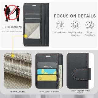 Foto 3 | Foto 3 | Funda Tipo Cartera Flipalm Compatible Con Iphone 16 6.1 Negra - Venta Internacional.